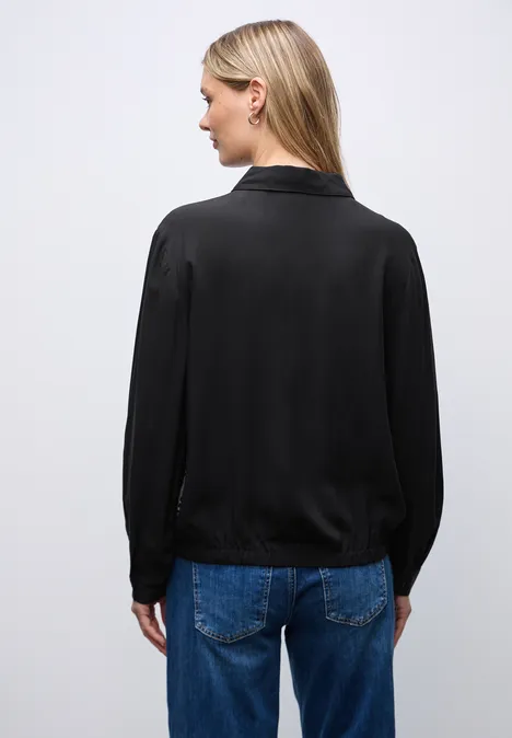 Overhemd blouse met leo details Black
