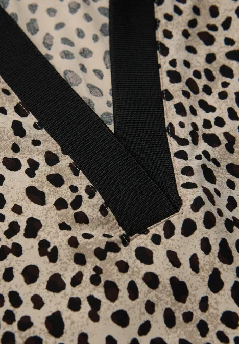 Leo Split Neck Bluse sanded beige