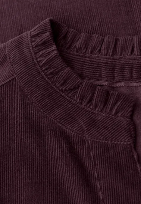 Cordbluse mit Rüschen jazz berry