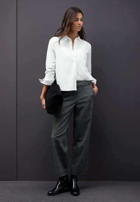 Hemdbluse in Unifarbe White