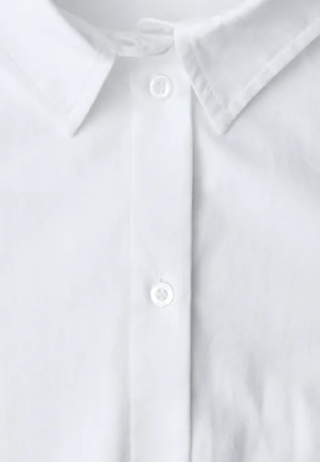 Hemdbluse in Unifarbe White