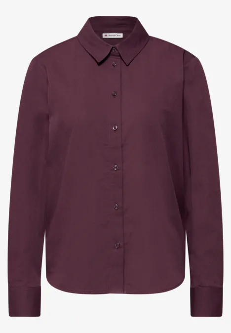 Hemdbluse in Unifarbe jazz berry