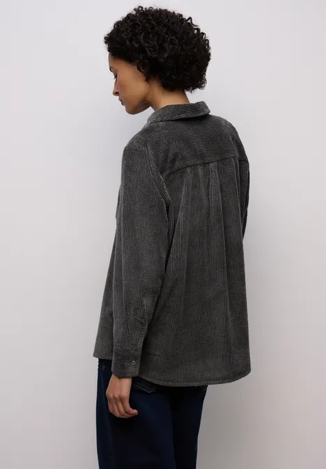 Cord Hemdbluse gravel grey