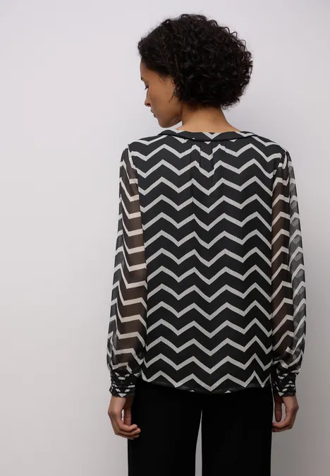 Tunique en mousseline de soie avec tape Black