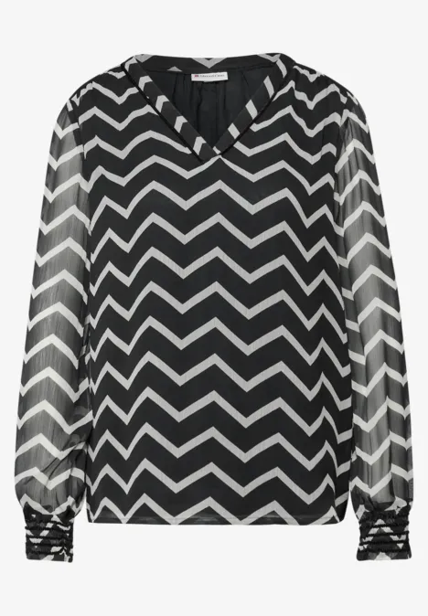 Tunique en mousseline de soie avec tape Black