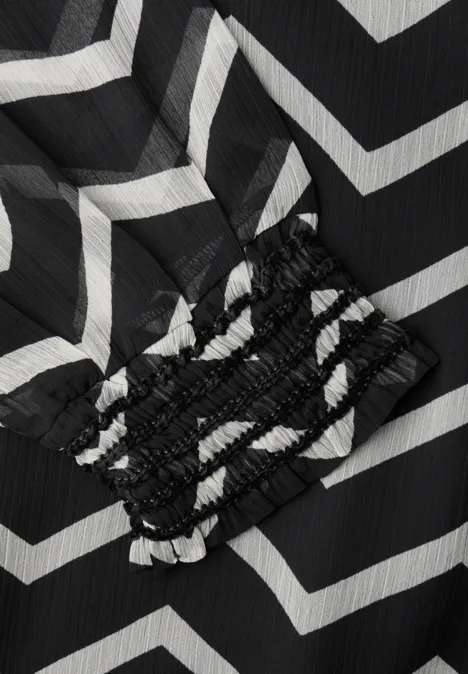 Tunique en mousseline de soie avec tape Black