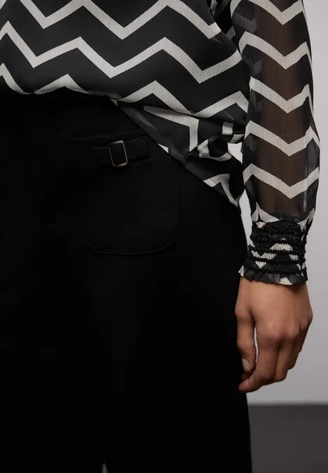 Tunique en mousseline de soie avec tape Black