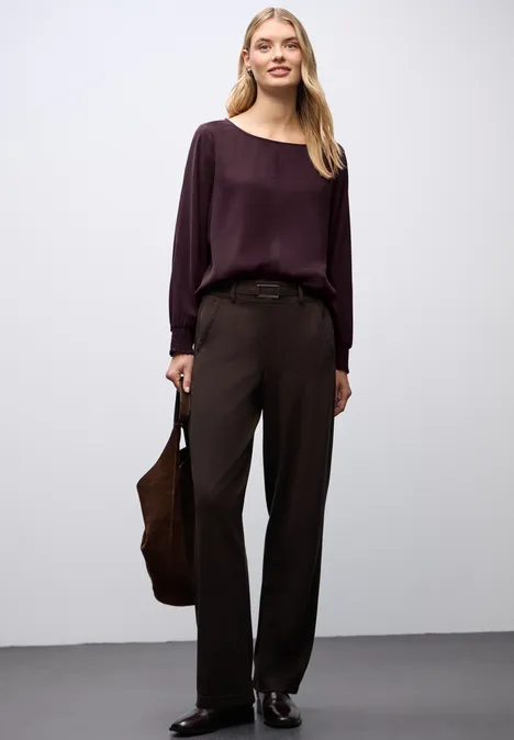 Bluse mit Smok-Bündchen jazz berry