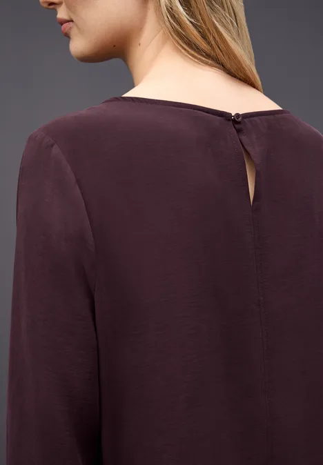 Bluse mit Smok-Bündchen jazz berry