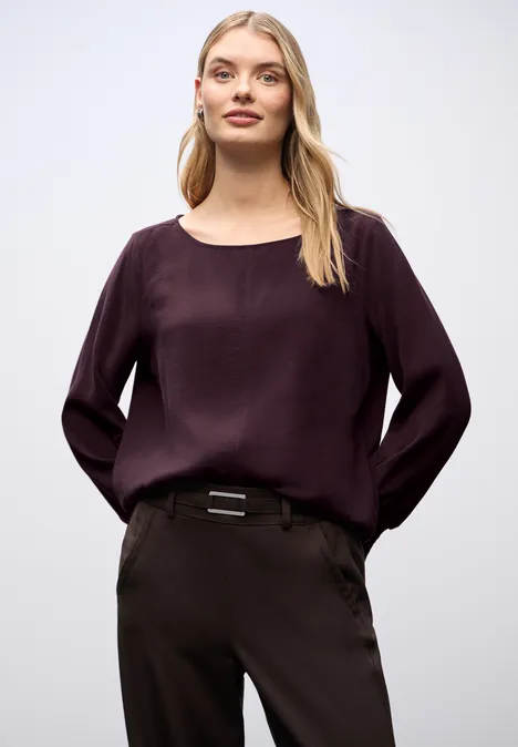 Bluse mit Smok-Bündchen jazz berry