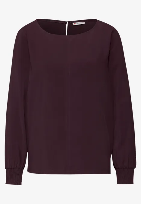 Bluse mit Smok-Bündchen jazz berry