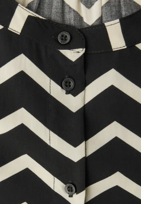 Bluse mit Zick-Zack-Muster Black