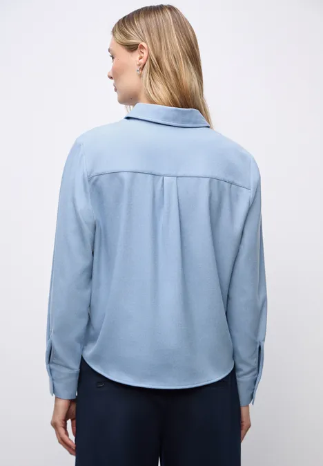 Melange Bluse mit Tape frosted blue mel.