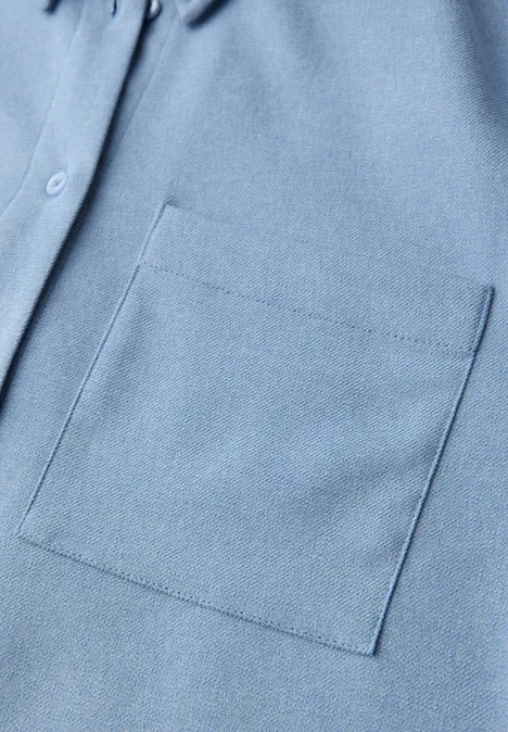 Melange Bluse mit Tape frosted blue mel.