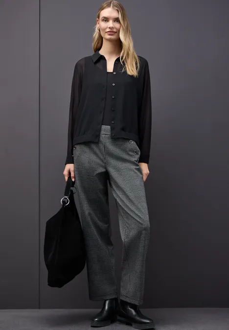 Chiffon Hemdbluse Black