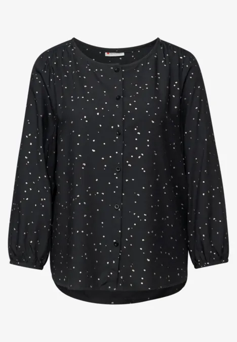 Bluse mit Folienprint Black Bluse mit Folienprint Black