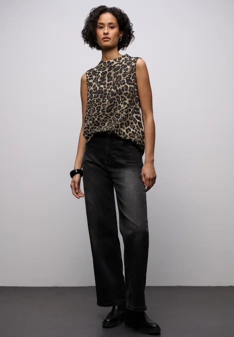 Gedessineerde blouse top null