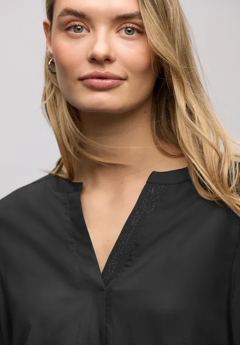 Blouse met glitterdetail Black Blouse met glitterdetail Black