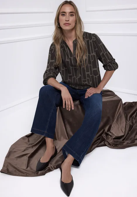 Gemusterte Tunika darkest brown