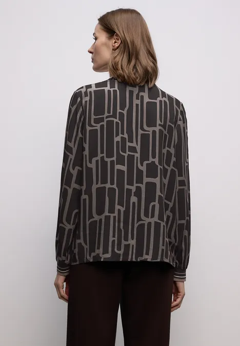 Gemusterte Tunika mit Tape darkest brown Gemusterte Tunika mit Tape darkest brown