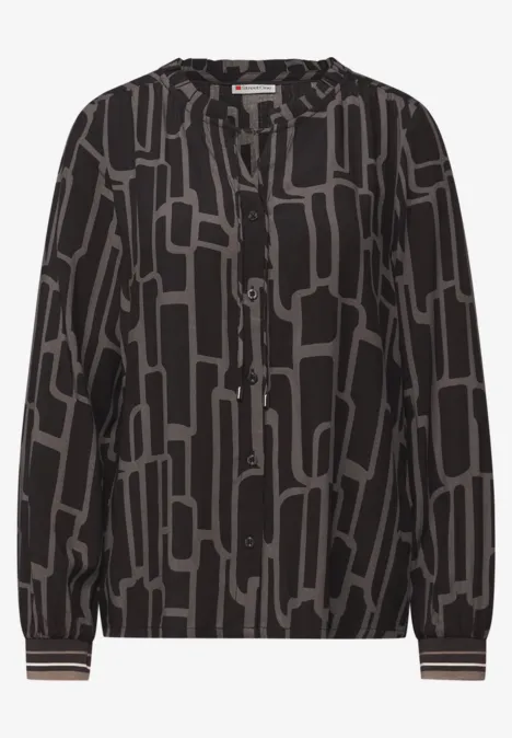 Gemusterte Tunika mit Tape darkest brown Gemusterte Tunika mit Tape darkest brown