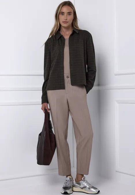 Karierte Jacquard Hemdbluse Black