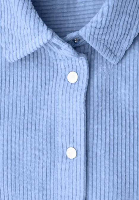 Lange corduroy overhemdblouse frosted blue