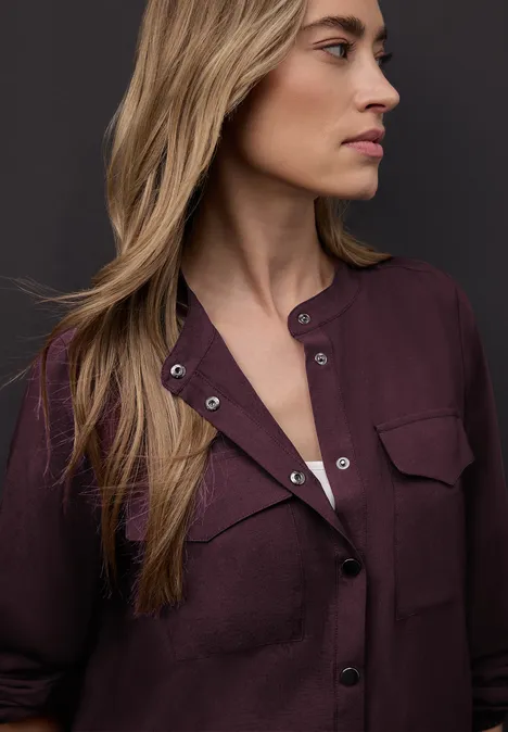 Hemdbluse mit Taschen jazz berry