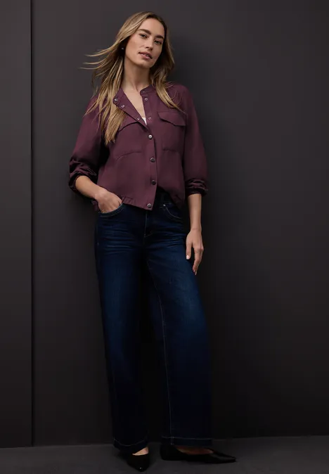 Hemdbluse mit Taschen jazz berry