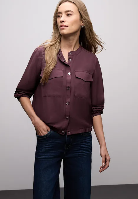 Hemdbluse mit Taschen jazz berry