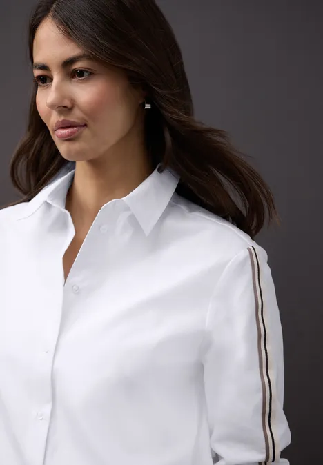 Overhemdblouse met getapete details White