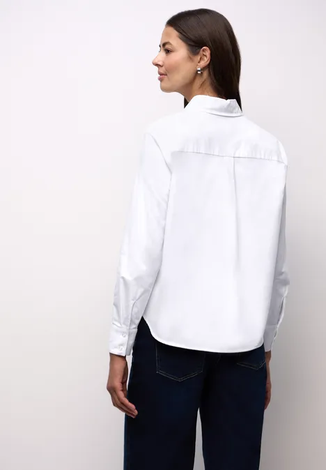 Overhemdblouse met getapete details White