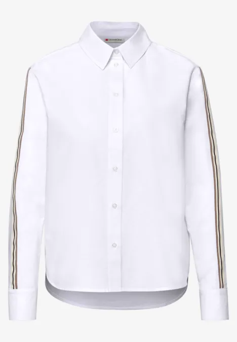 Overhemdblouse met getapete details White