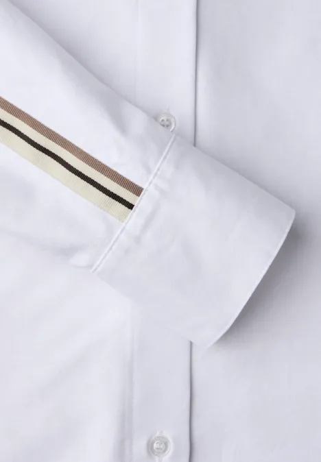 Overhemdblouse met getapete details White