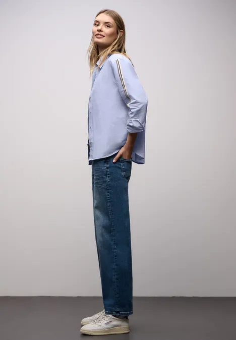 Hemdbluse mit Tapedetails original blue