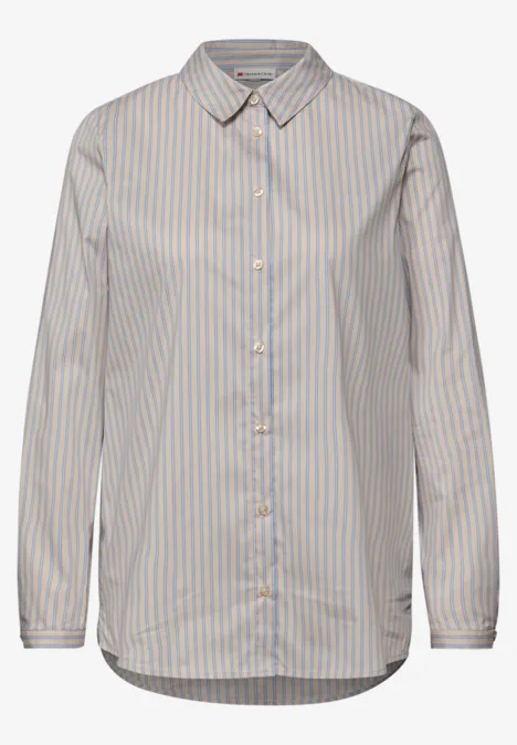 Gestreepte zakelijke blouse cotton beige