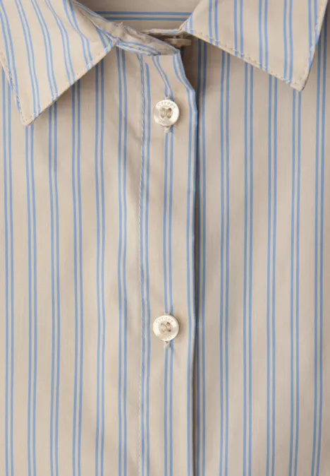 Gestreepte zakelijke blouse cotton beige