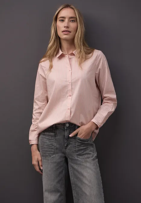 Gestreepte zakelijke blouse faded rose