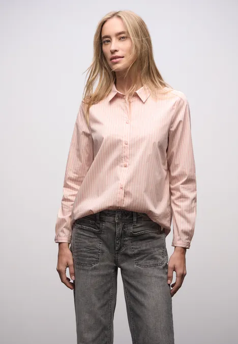 Gestreepte zakelijke blouse faded rose