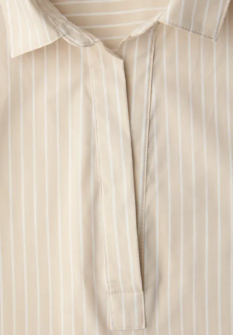 Gestreepte zakelijke blouse cotton beige