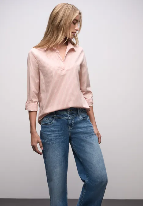 Gestreepte zakelijke blouse faded rose