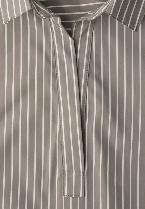 Gestreepte zakelijke blouse light terra mocha