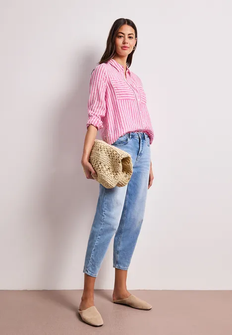 Chemise à manches longues en lin magenta dream Chemise à manches longues en lin magenta dream