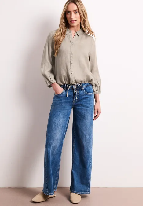 3/4-Arm Hemdbluse aus Leinen timeless beige