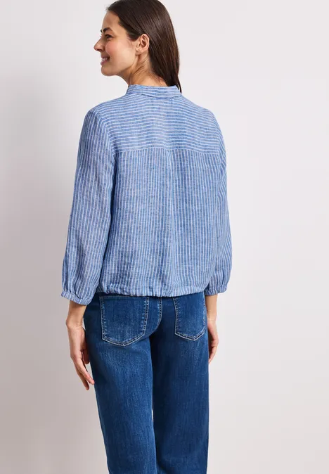 Chemisier à manches 3/4 en lin drift blue Chemisier à manches 3/4 en lin drift blue