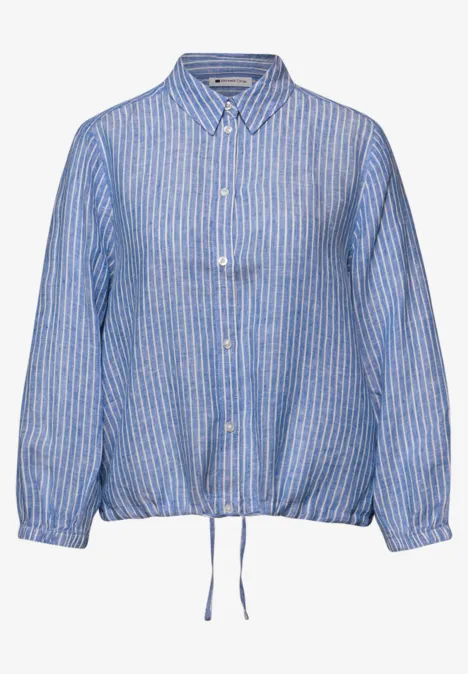 Chemisier à manches 3/4 en lin drift blue Chemisier à manches 3/4 en lin drift blue