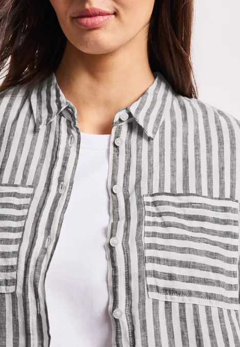 Langarm Hemdbluse aus Leinen espresso brown Langarm Hemdbluse aus Leinen espresso brown