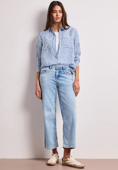 Chemise à manches longues en lin drift blue Chemise à manches longues en lin drift blue