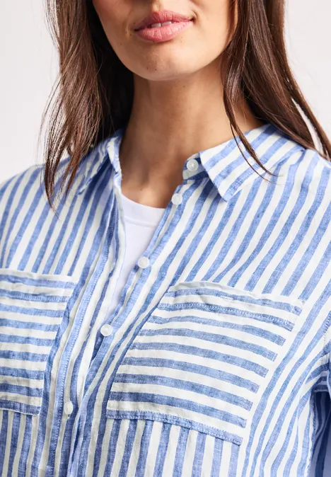 Chemise à manches longues en lin drift blue Chemise à manches longues en lin drift blue