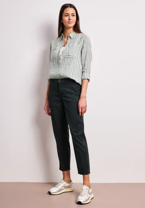 Langarm Hemdbluse aus Leinen bound green Langarm Hemdbluse aus Leinen bound green